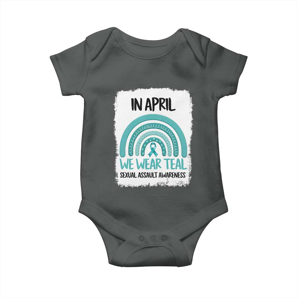 Sexual Assault Awareness Baby Onesie In April We Wear Teal Ribbon