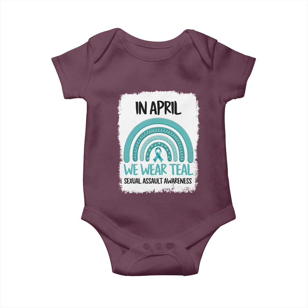 Sexual Assault Awareness Baby Onesie In April We Wear Teal Ribbon