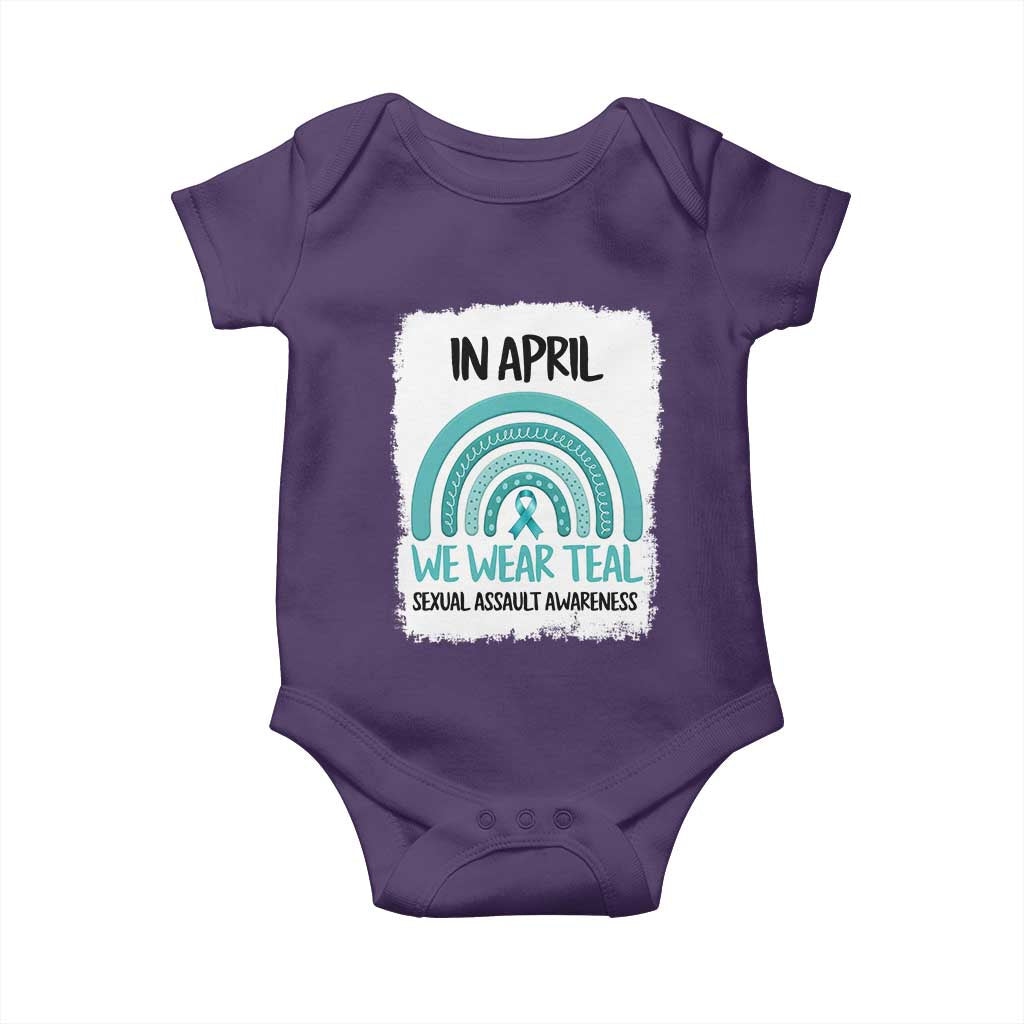 Sexual Assault Awareness Baby Onesie In April We Wear Teal Ribbon