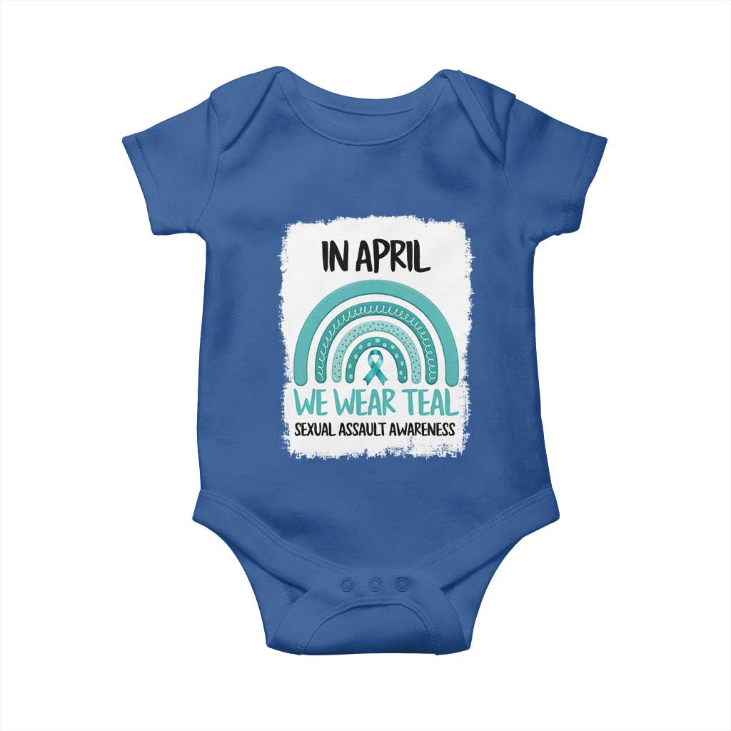 Sexual Assault Awareness Baby Onesie In April We Wear Teal Ribbon