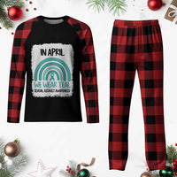 Sexual Assault Awareness Plaid Pajama Set In April We Wear Teal Ribbon