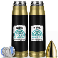 Sexual Assault Awareness Bullet Tumbler In April We Wear Teal Ribbon