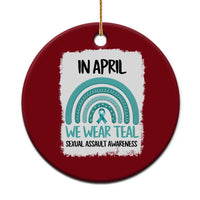 Sexual Assault Awareness Ceramic Ornament In April We Wear Teal Ribbon