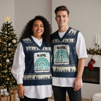 Sexual Assault Awareness V-Neck Knit Sweater Vest In April We Wear Teal Ribbon