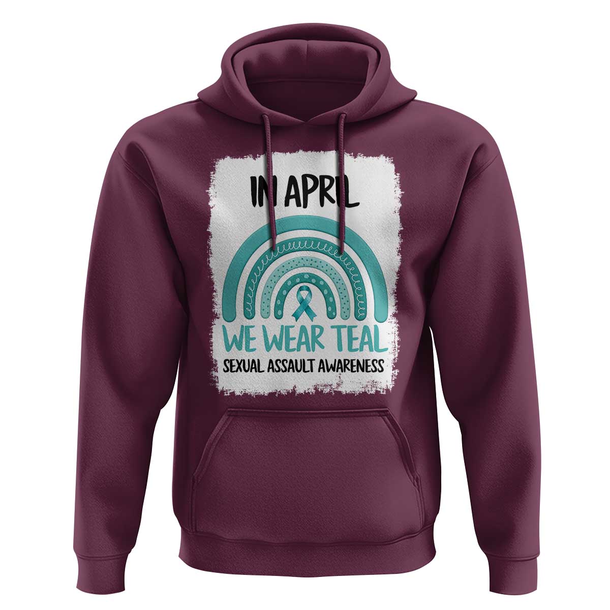 Sexual Assault Awareness Hoodie In April We Wear Teal Ribbon