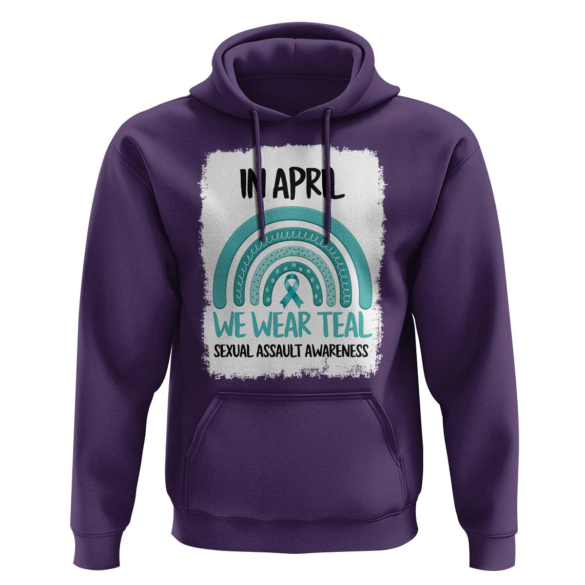 Sexual Assault Awareness Hoodie In April We Wear Teal Ribbon