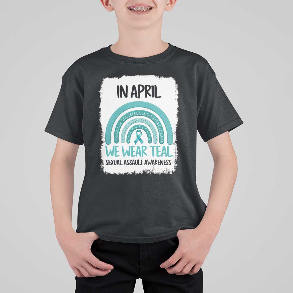 Sexual Assault Awareness T Shirt For Kid In April We Wear Teal Ribbon