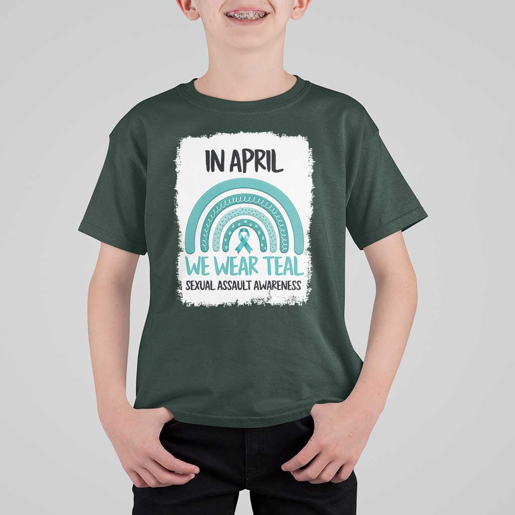 Sexual Assault Awareness T Shirt For Kid In April We Wear Teal Ribbon