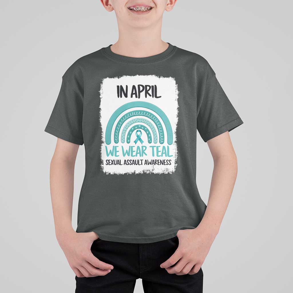Sexual Assault Awareness T Shirt For Kid In April We Wear Teal Ribbon