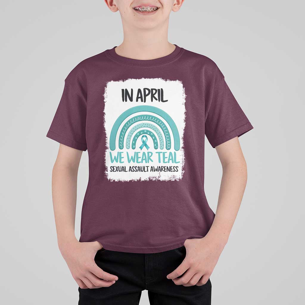 Sexual Assault Awareness T Shirt For Kid In April We Wear Teal Ribbon