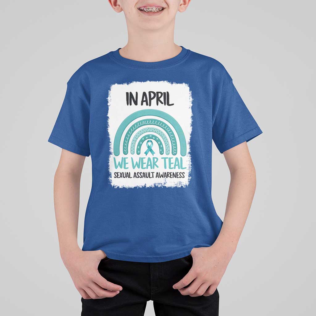 Sexual Assault Awareness T Shirt For Kid In April We Wear Teal Ribbon