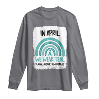 Sexual Assault Awareness Long Sleeve Shirt In April We Wear Teal Ribbon