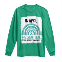 Sexual Assault Awareness Long Sleeve Shirt In April We Wear Teal Ribbon