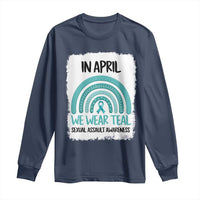 Sexual Assault Awareness Long Sleeve Shirt In April We Wear Teal Ribbon
