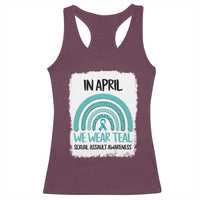 Sexual Assault Awareness Racerback Tank Top In April We Wear Teal Ribbon