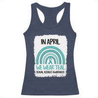 Sexual Assault Awareness Racerback Tank Top In April We Wear Teal Ribbon