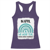 Sexual Assault Awareness Racerback Tank Top In April We Wear Teal Ribbon