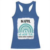 Sexual Assault Awareness Racerback Tank Top In April We Wear Teal Ribbon