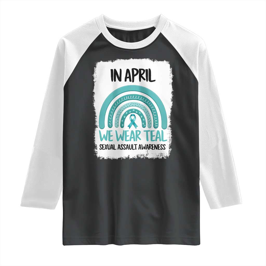 Sexual Assault Awareness Raglan Shirt In April We Wear Teal Ribbon