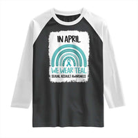 Sexual Assault Awareness Raglan Shirt In April We Wear Teal Ribbon