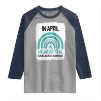 Sexual Assault Awareness Raglan Shirt In April We Wear Teal Ribbon