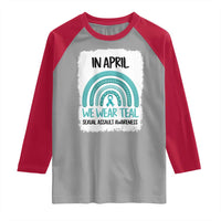 Sexual Assault Awareness Raglan Shirt In April We Wear Teal Ribbon