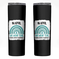 Sexual Assault Awareness Skinny Tumbler In April We Wear Teal Ribbon