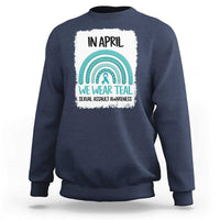 Sexual Assault Awareness Sweatshirt In April We Wear Teal Ribbon
