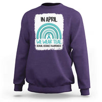 Sexual Assault Awareness Sweatshirt In April We Wear Teal Ribbon