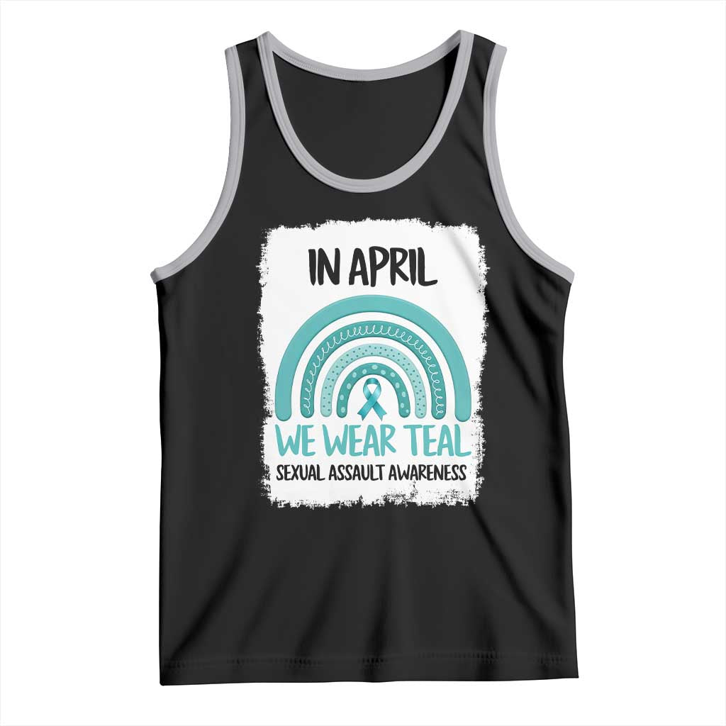 Sexual Assault Awareness Tank Top In April We Wear Teal Ribbon