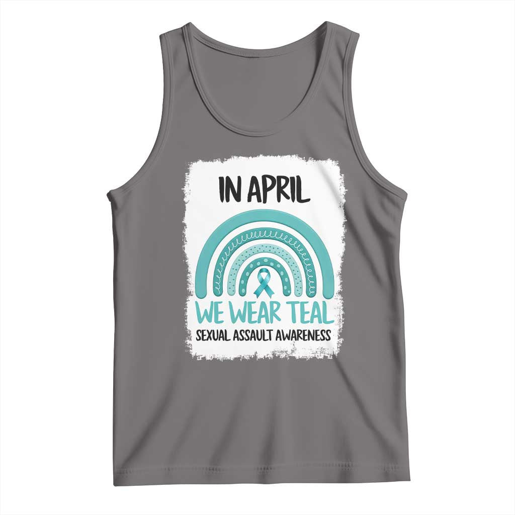 Sexual Assault Awareness Tank Top In April We Wear Teal Ribbon