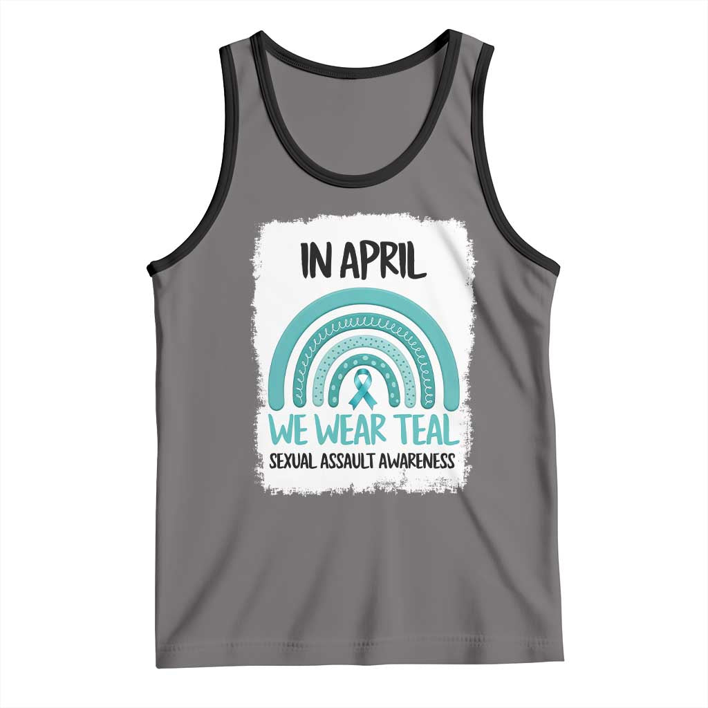 Sexual Assault Awareness Tank Top In April We Wear Teal Ribbon