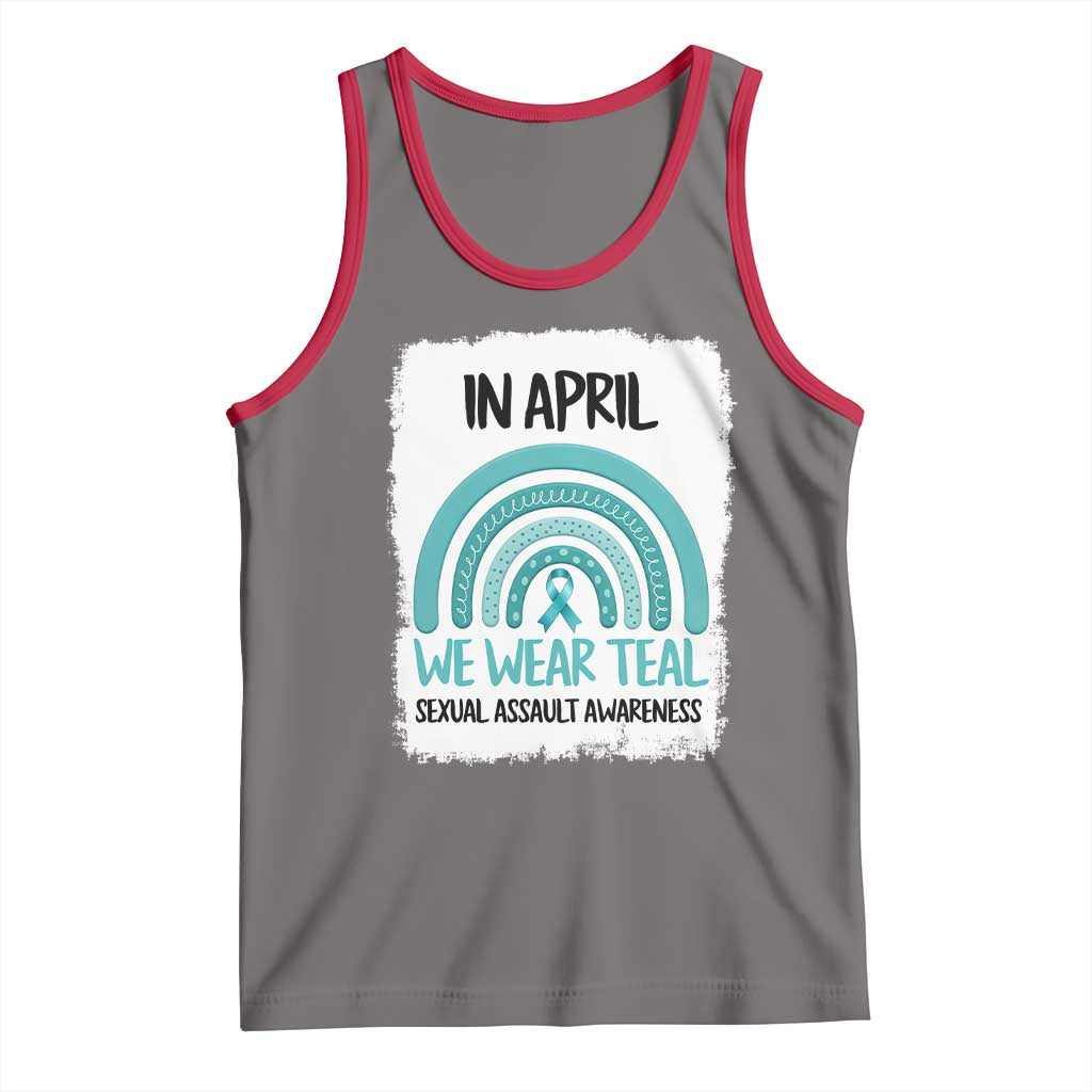 Sexual Assault Awareness Tank Top In April We Wear Teal Ribbon