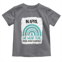 Sexual Assault Awareness Toddler T Shirt In April We Wear Teal Ribbon