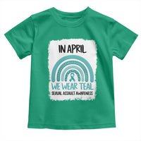 Sexual Assault Awareness Toddler T Shirt In April We Wear Teal Ribbon