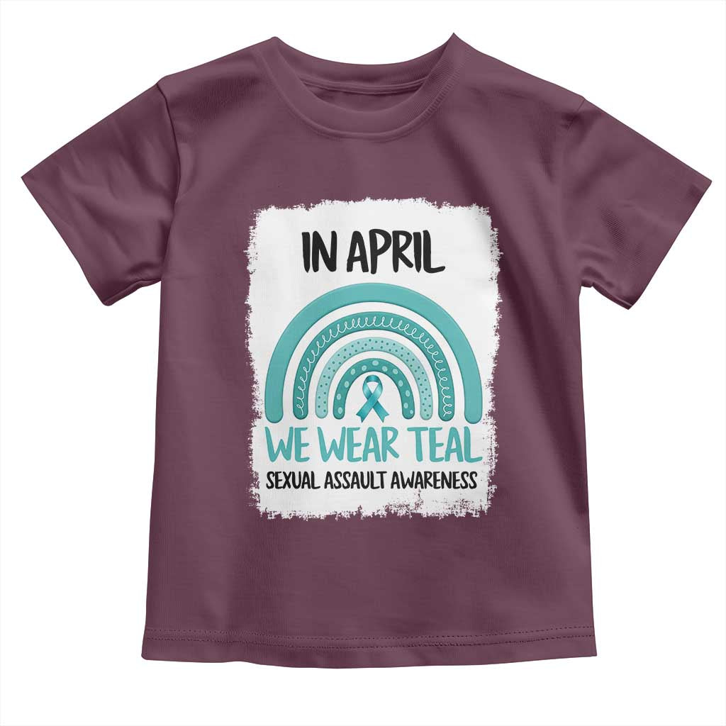 Sexual Assault Awareness Toddler T Shirt In April We Wear Teal Ribbon