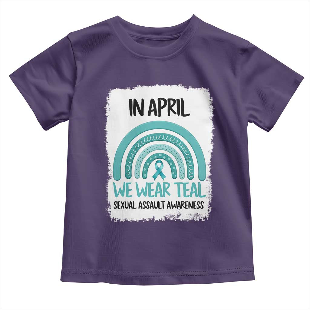 Sexual Assault Awareness Toddler T Shirt In April We Wear Teal Ribbon