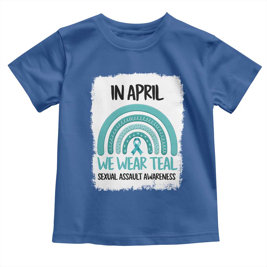 Sexual Assault Awareness Toddler T Shirt In April We Wear Teal Ribbon