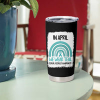 Sexual Assault Awareness Tumbler Cup In April We Wear Teal Ribbon