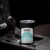 Sexual Assault Awareness Tumbler Cup In April We Wear Teal Ribbon