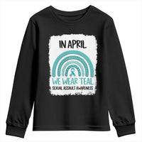 Sexual Assault Awareness Youth Sweatshirt In April We Wear Teal Ribbon