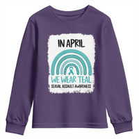 Sexual Assault Awareness Youth Sweatshirt In April We Wear Teal Ribbon