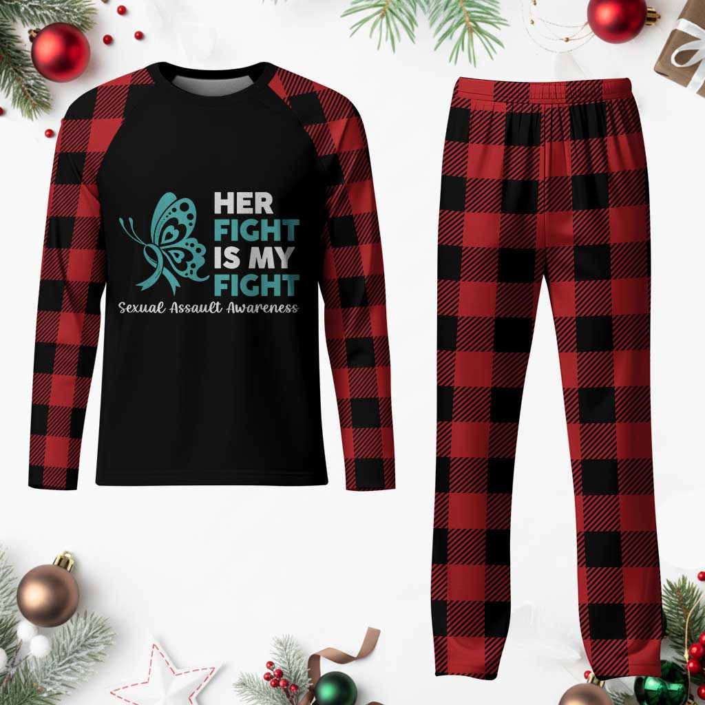 Sexual Assault Awareness Plaid Pajama Set Her Fight is My Fight