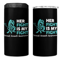 Sexual Assault Awareness 4 in 1 Can Cooler Tumbler Her Fight is My Fight
