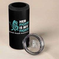 Sexual Assault Awareness 4 in 1 Can Cooler Tumbler Her Fight is My Fight