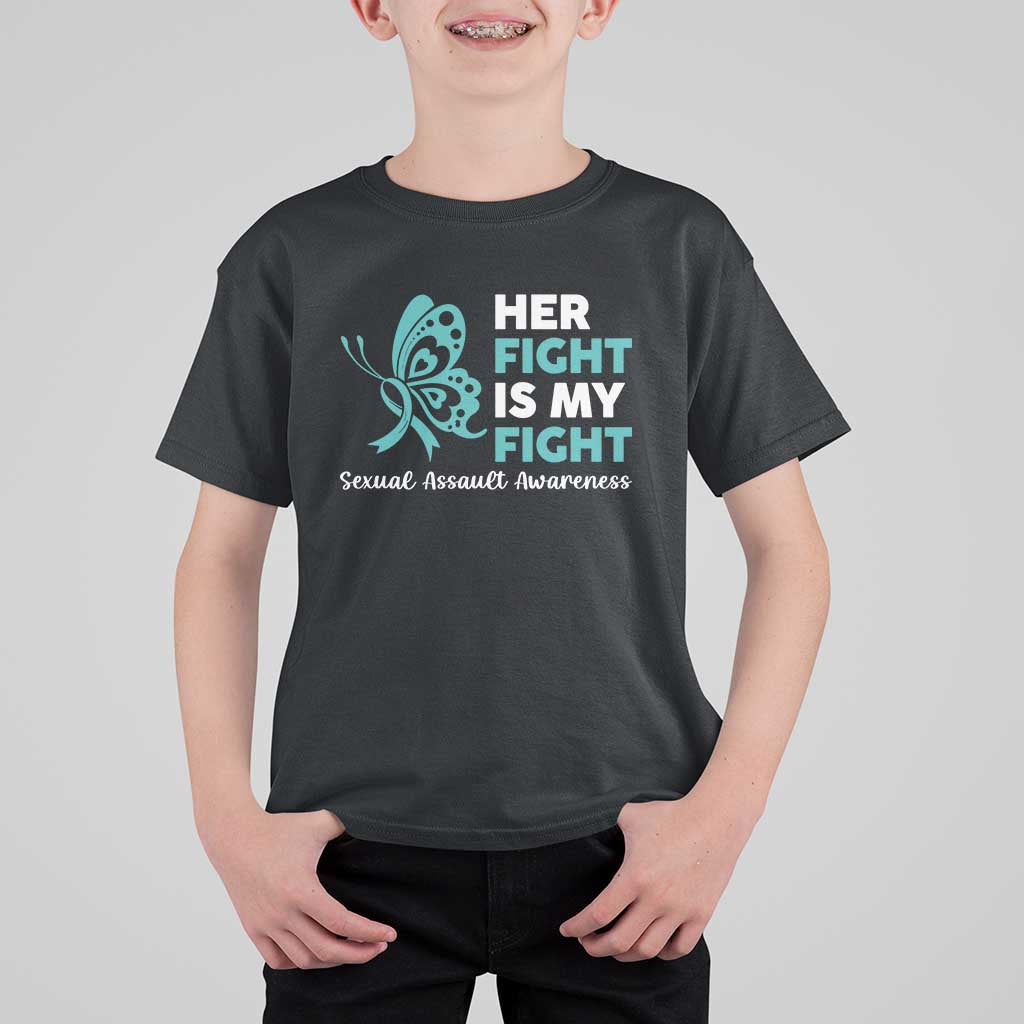 Sexual Assault Awareness T Shirt For Kid Her Fight is My Fight