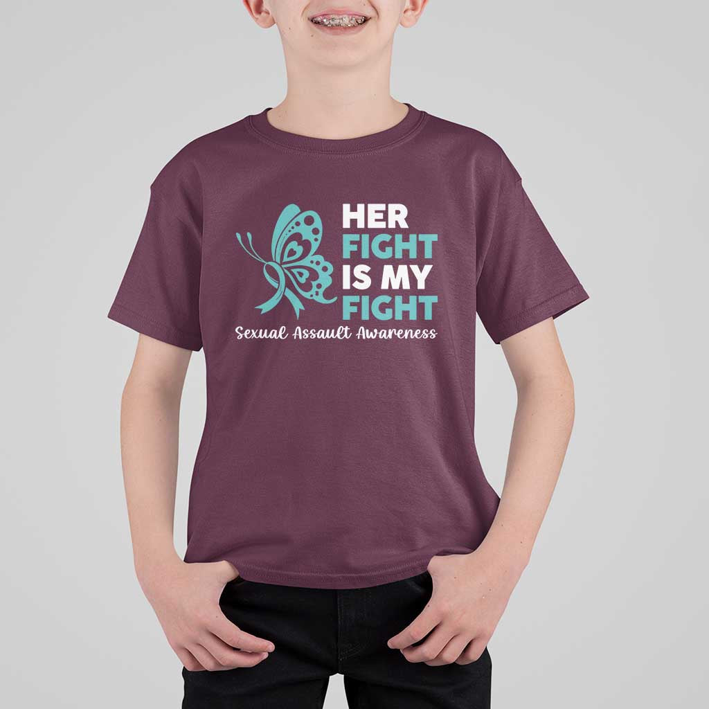 Sexual Assault Awareness T Shirt For Kid Her Fight is My Fight