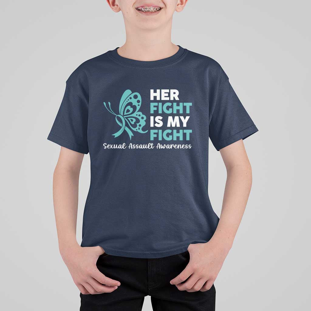 Sexual Assault Awareness T Shirt For Kid Her Fight is My Fight