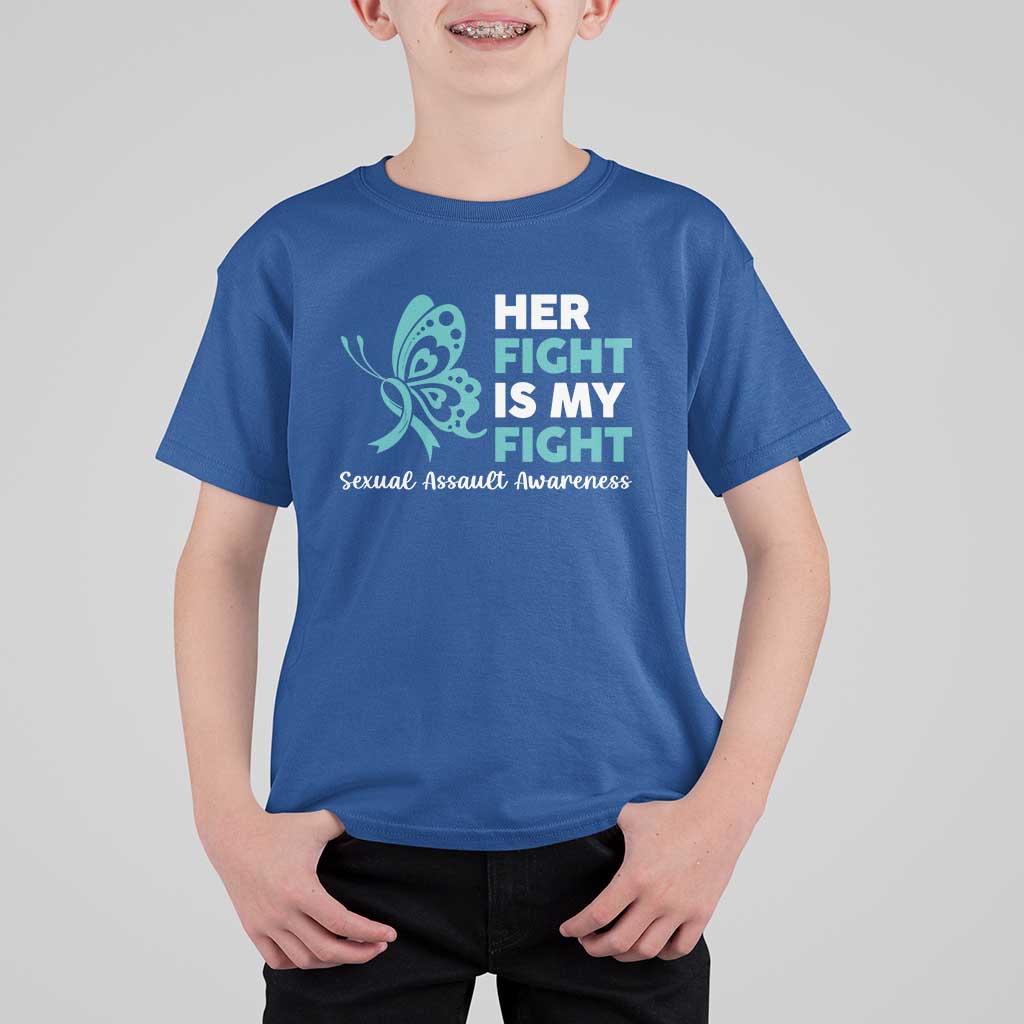 Sexual Assault Awareness T Shirt For Kid Her Fight is My Fight