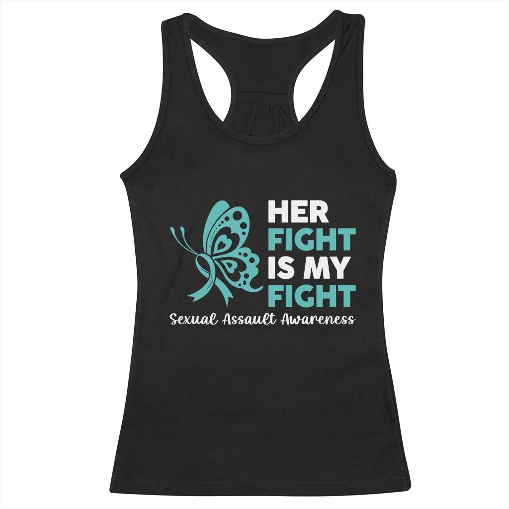 Sexual Assault Awareness Racerback Tank Top Her Fight is My Fight